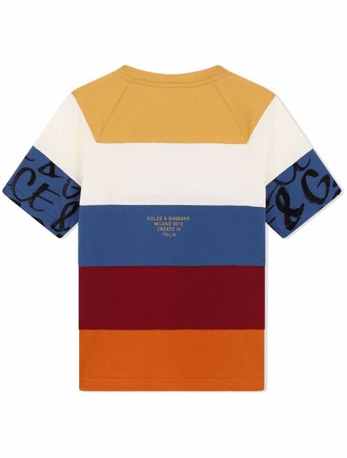 Dolce & Gabbana Kids colour-block cotton T-shirt