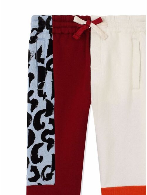 Dolce & Gabbana Kids drawstring contrast-panel trousers