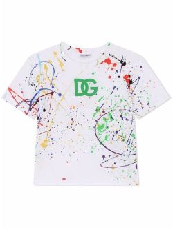 Kids Pollock splatter-paint logo T-shirt