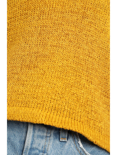 Lulus Can't Be Matched Mustard Yellow Knit Sleeveless Tank Top