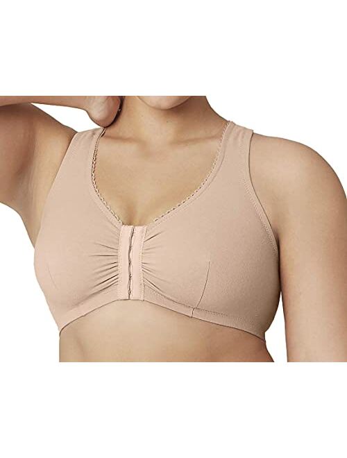 Glamorise Women's Full Figure Plus Size Complete Comfort Wirefree Cotton T-Back Bra