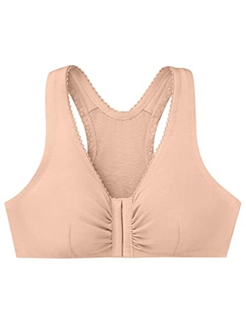 Glamorise Women's Full Figure Plus Size Complete Comfort Wirefree Cotton T-Back Bra