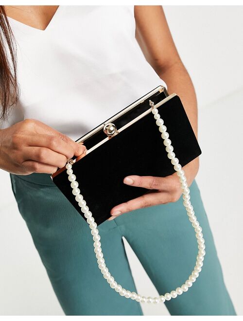True Decadence pearl strap shoulder bag in black