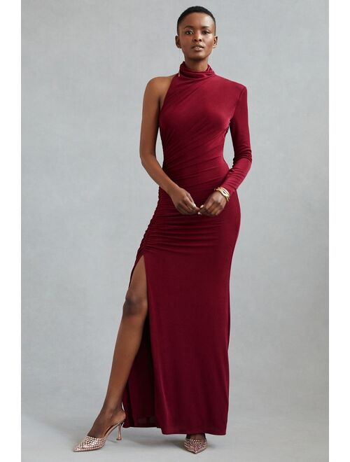 MISHA Pauline Asymmetrical High-Slit Maxi Dress