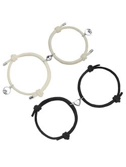 Generic Magnetic Couple Bracelets, Mutual Attraction Bracelets Vows of Eternal Love Jewelry Gifts for Boyfriend Girlfriend Best Friend, Adjustable - Valentine's Day Gift,