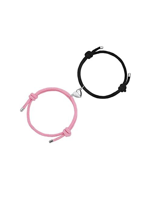 Generic Magnetic Couple Bracelets, Mutual Attraction Bracelets Vows of Eternal Love Jewelry Gifts for Boyfriend Girlfriend Best Friend, Adjustable Couple Bracelets