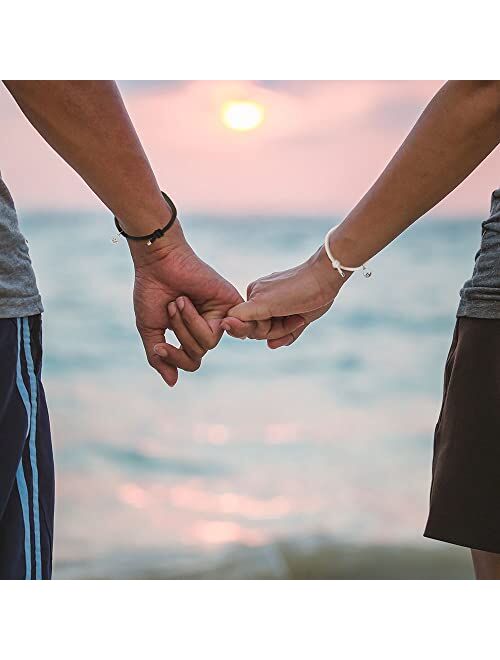 Generic Magnetic Couple Bracelets, Mutual Attraction Bracelets Vows of Eternal Love Jewelry Gifts for Boyfriend Girlfriend Best Friend, Adjustable Couple Bracelets