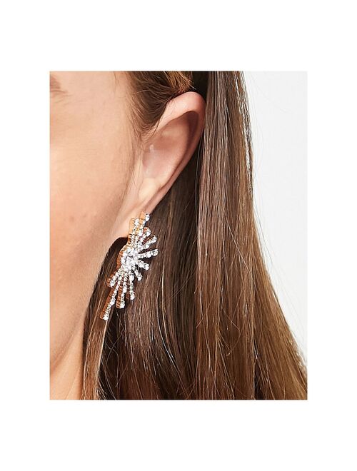 True Decadence statement crystal earrings in gold