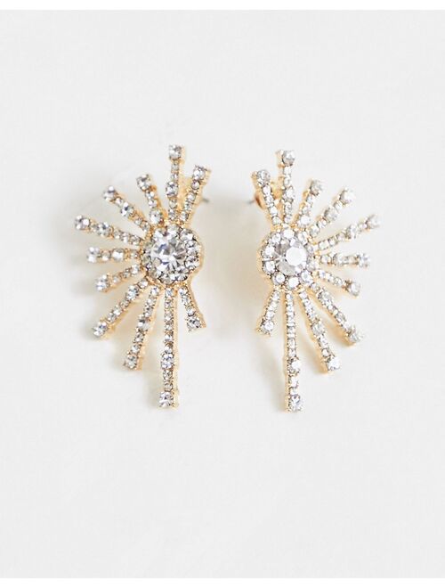 True Decadence statement crystal earrings in gold