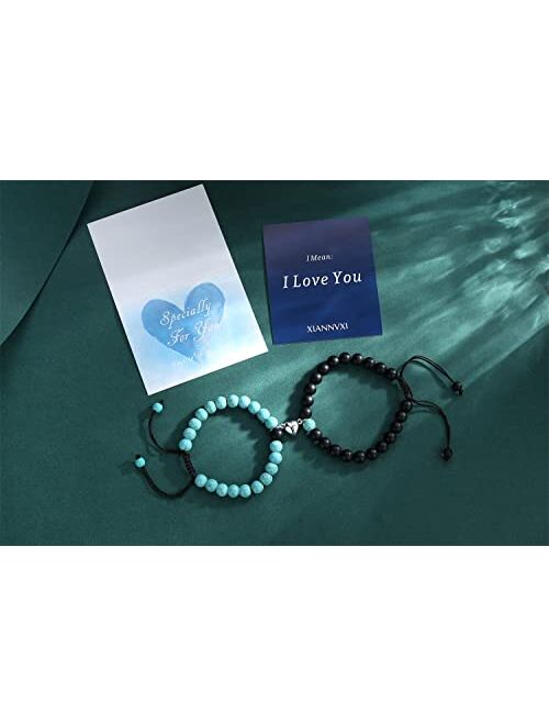 XIANNVXI Couples Bracelets His and Her Magnetic Matching Couple Gifts Bracelets Jewelry