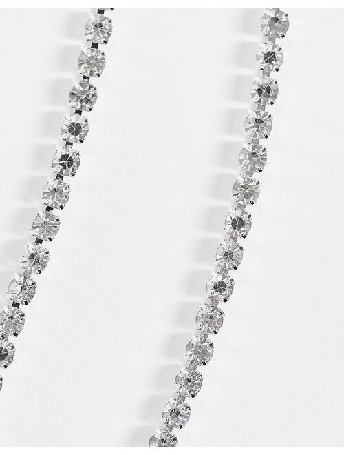 True Decadence crystal multirow necklace in silver
