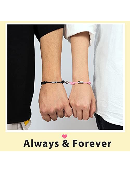 UNGENT THEM Magnetic Couples Bracelets I Love You No Matter Distance Couple Bracelets for Women Men Boyfriend Girlfriend Best Friends