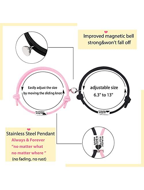 UNGENT THEM Magnetic Couples Bracelets I Love You No Matter Distance Couple Bracelets for Women Men Boyfriend Girlfriend Best Friends