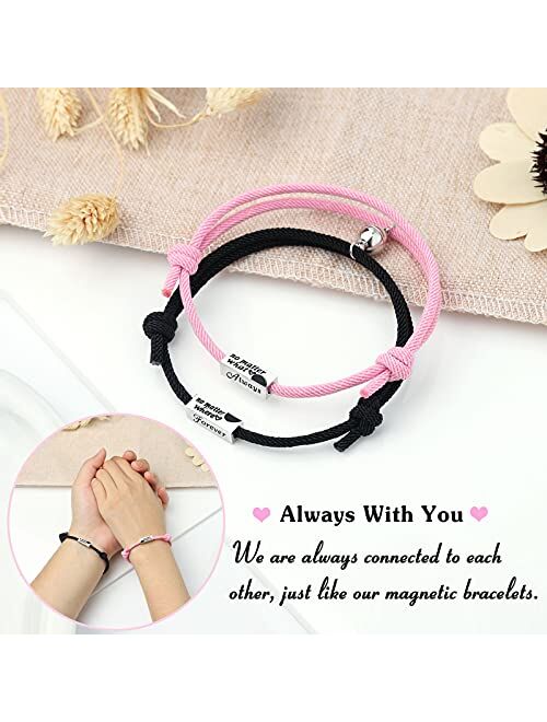UNGENT THEM Magnetic Couples Bracelets I Love You No Matter Distance Couple Bracelets for Women Men Boyfriend Girlfriend Best Friends
