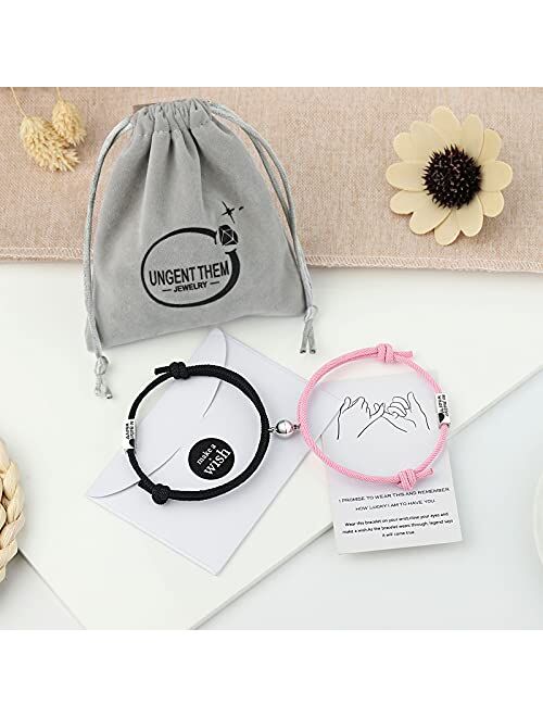 UNGENT THEM Magnetic Couples Bracelets I Love You No Matter Distance Couple Bracelets for Women Men Boyfriend Girlfriend Best Friends