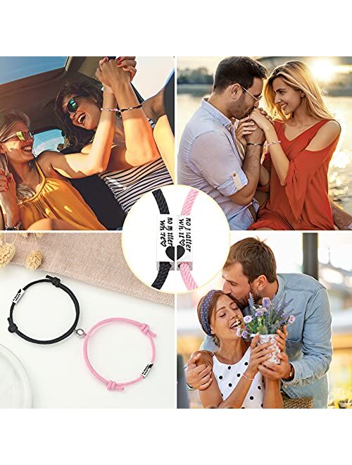 UNGENT THEM Magnetic Couples Bracelets I Love You No Matter Distance Couple Bracelets for Women Men Boyfriend Girlfriend Best Friends