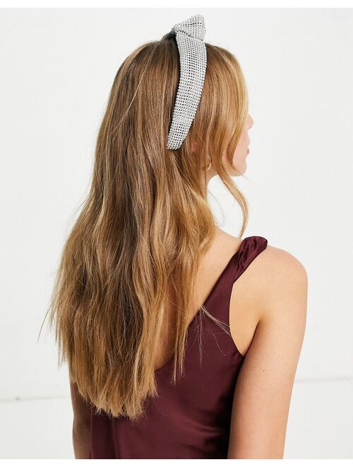 True Decadence chainmail knotted headband in silver