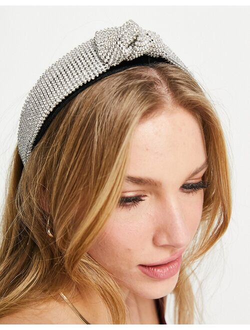 True Decadence chainmail knotted headband in silver