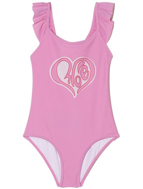 Chloe Kids heart logo swimsuit