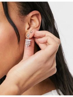stud earrings with diamante tassel