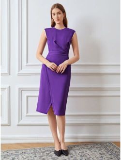 X Nour PEARL TRIM FITTED DRESS