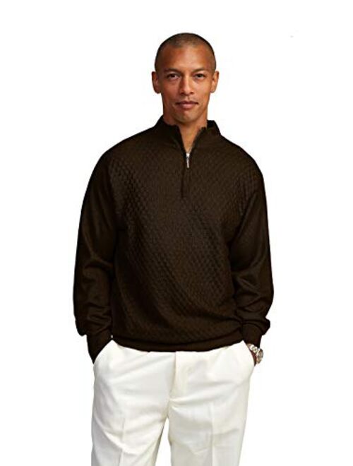 STACY ADAMS Men's Quarter Zipped Pullover Winter Sweater