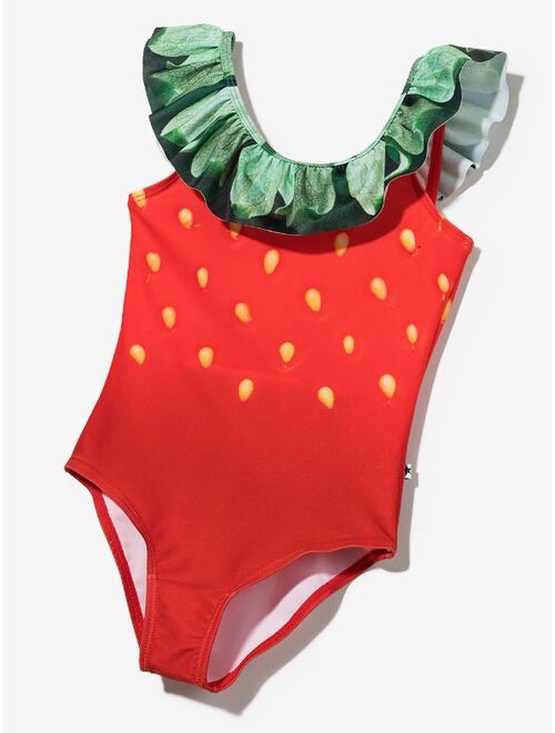 Molo strawberry-print off-shoulder swimsuit