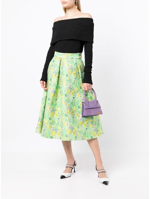 MSGM off-shoulder foldover longsleeved top