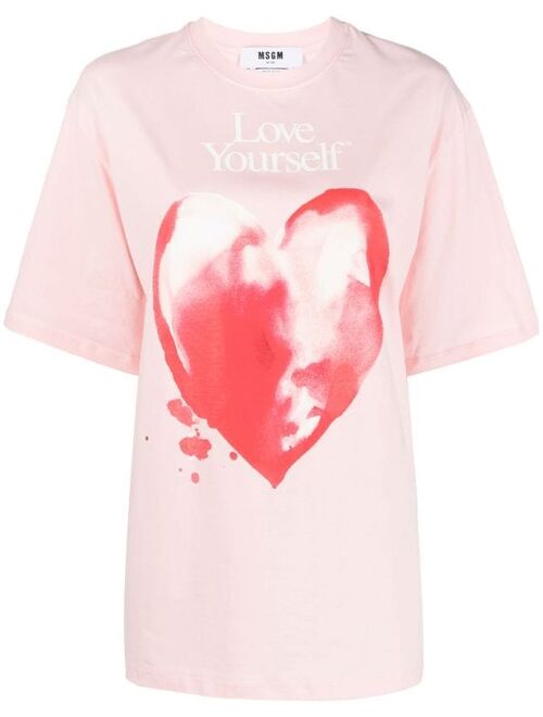 MSGM heart-print cotton T-shirt