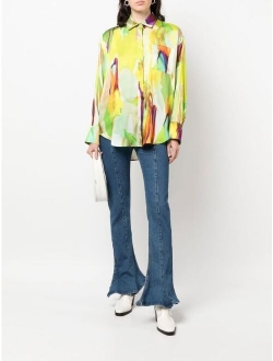 abstract-print pocket shirt