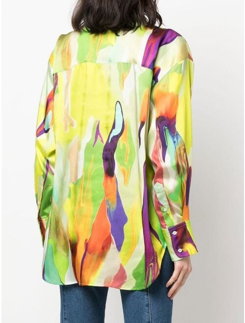 MSGM abstract-print pocket shirt