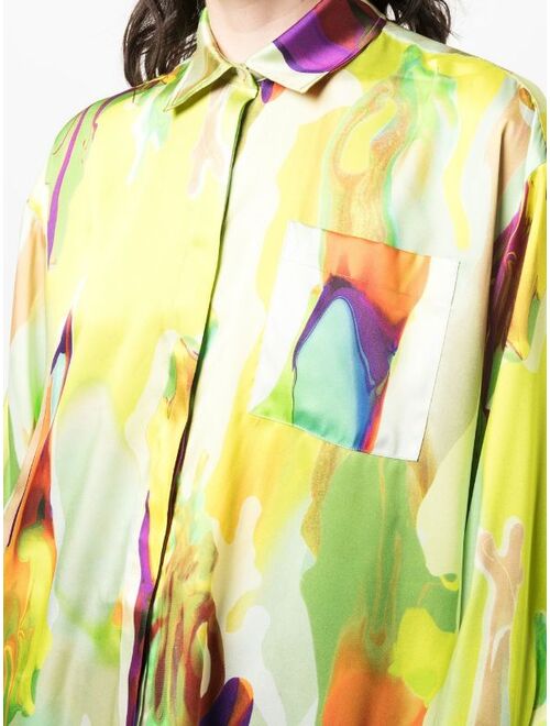 MSGM abstract-print pocket shirt
