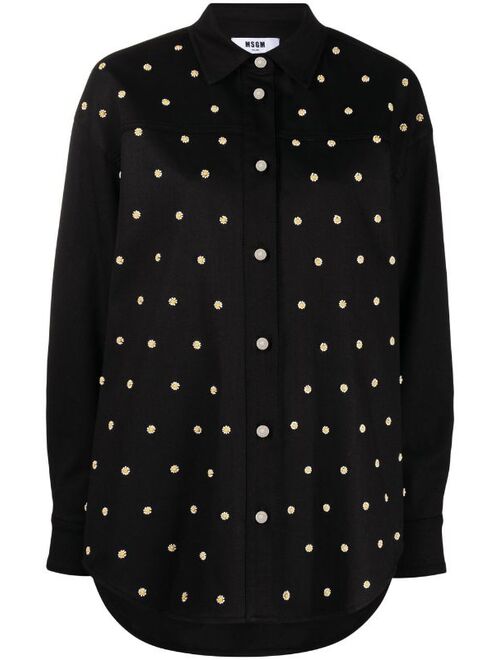 MSGM bead-embroidered long-sleeve shirt