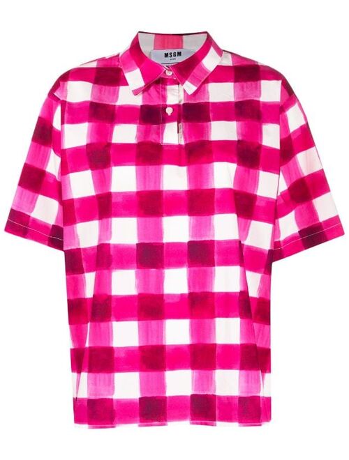 MSGM gingham short-sleeve shirt