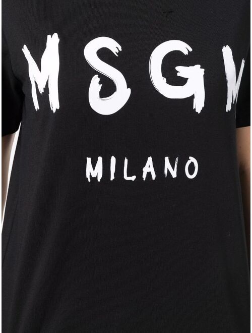 MSGM LS Mini logo-print T-shirt