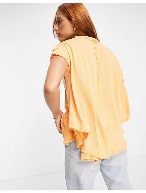 Free People Sammie oversized T-shirt in washed yellow