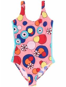 Kids abstract-print swimsuit