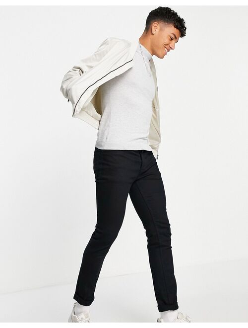 ASOS DESIGN knitted muscle fit turtle neck sweater in light gray