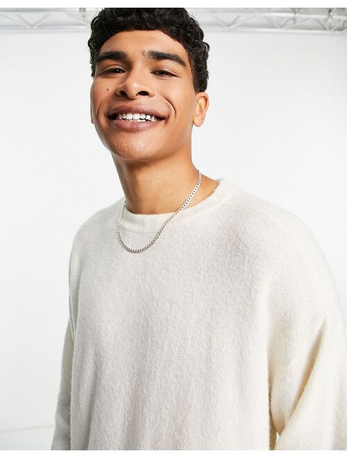 Topman oversized knit sweater in ecru