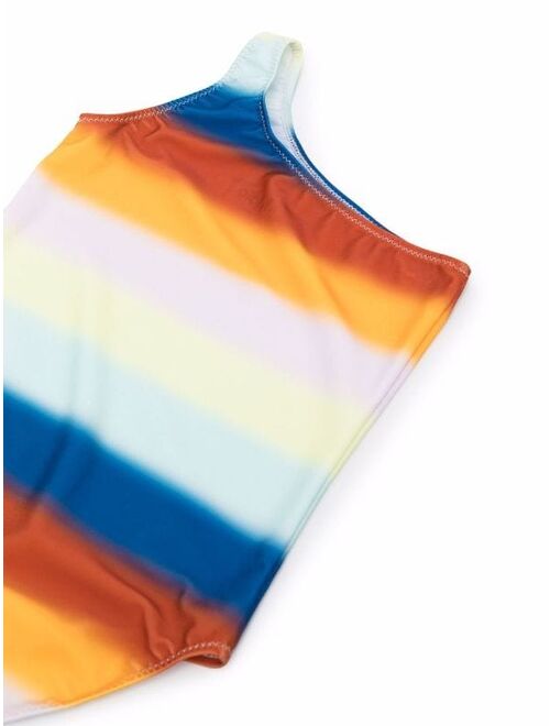 Molo stripe-print one-shoulder swimsuit