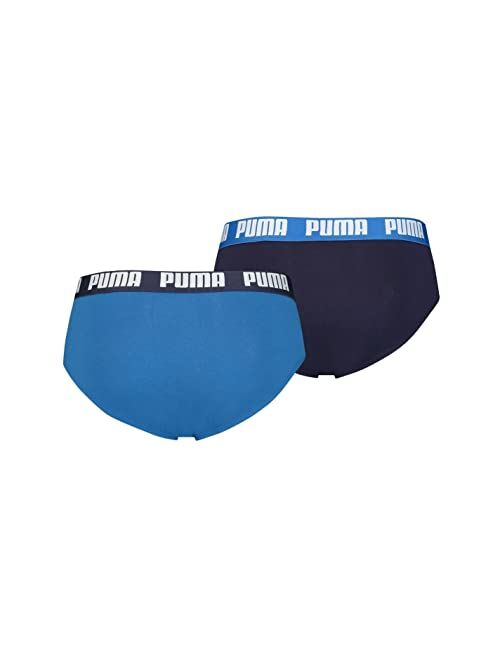 PUMA Men's 2-Pack Basic Briefs, Blue/Navy