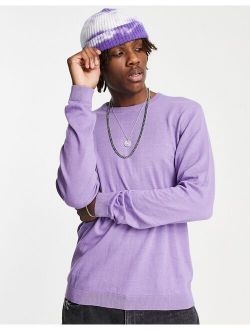 knitted cotton sweater in lilac