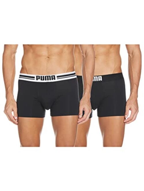 PUMA 2-Pack Placed Logo Men's Boxer Briefs, Red/Black