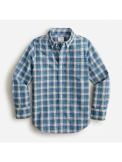 Boys' long-sleeve button-up in plaid
