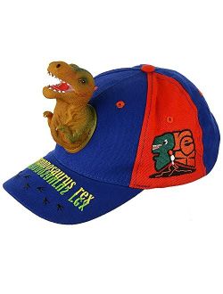 Nwk Boys Sun Hats 3D T-rex Jurassic Dinosaur Baseball Caps Cotton Funny Snapback Birthday Crazy Hats for Boys Kids