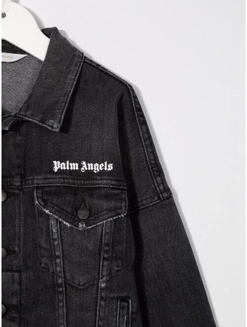 Palm Angels Kids logo-print denim jacket