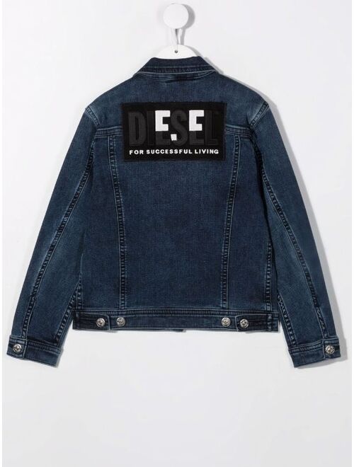 Diesel Kids logo-patch denim jacket