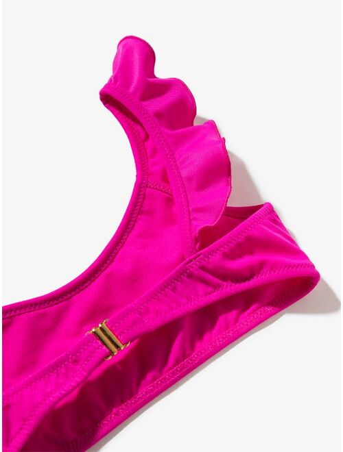 Versace Kids logo-print ruched bikini set