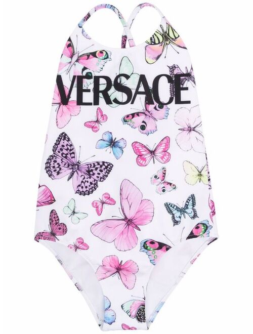 Versace Kids logo-print swimsuit