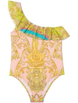 Kids baroque pattern-print swimsuit